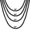 3mm 18"-24" One Row Black Tennis Necklace Hip Hop Chain