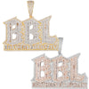 Custom Baguette BBL Brothers By Loyalty Simulated Diamond  Pendant With Chain