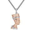 Custom Nefertiti Egyptian Queen  Simulated Diamond With Chain