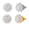 Custom Designer 3D Flower Cluster Hip  Sterling Silver Earrings