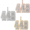 Custom 448 Baguette Block Numbers  Simulated Diamond With Chain