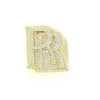 RR Rolls Royce Sterling Silver Ring Simulated Diamonds