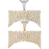 Custom Bossman Double layer Simulated Diamond  Pendant With Chain