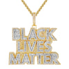 Custom Black Lives Matter Baguette Fully Simulated Diamond With Chain