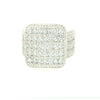 Sterling Silver Square Ring Simulated Diamonds