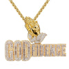 Custom Godfidence Praying Hand Double Layer Baguette Simulated Diamond With Chain