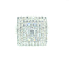 3 Row Solitaire SQUARE BAGUETTER SILVER RING Fully Iced out
