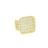 Sterling Silver Square Ring Simulated Diamonds