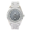 Techno Pave Blinged Out Men's Watch with Iced Out Bezel Simulated Lab Diamonds