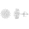 Designer 3D Round Cluster Hip  Sterling Silver Earrings