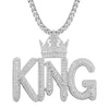 Custom King Crown Letters Simulated Diamond With Chain