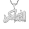 Custom Allah Hu Akbar Arabic Diamond  Pendant With Chain