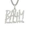 Custom Baguette Broke Aint 4 Me BA4M  Simulated Diamond With Chain
