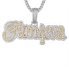 Custom Family For Ever Simulated Diamond  Pendant With Chain
