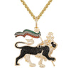 Custom  Ethiopian Lion  Simulated Diamond  Pendant With Chain
