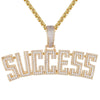 Custom  Success Simulated Diamond  Pendant With Chain