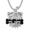 Custom Icy Big Dawg  Bulldog Simulated Diamond With Chain