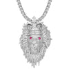 Custom Animal King Lion Face  Simulated Diamond With Chain