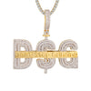 Custom Dont Stop Grinding Baguette  Simulated Diamond  Pendant With Chain