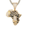 Custom African Cheetah  Simulated Diamond  Pendant With Chain