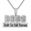 Custom Boss  Simulated Diamond  Pendant With Chain