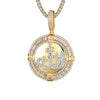 Arabic Allah/God  Fully Simulated Baguette Diamond With Chain