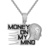 Custom Money On My Mind Simulated Diamond  Pendant With Chain