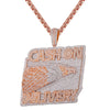 Custom Cash On Delivery Ups Eagle Head Simulated Diamond With Chain