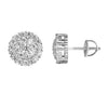 Simulated Diamond Luxury Solitaire Cluster Set Earrings Sterling 925 Silver 10mm