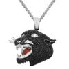 Custom Roaring 3D Panther Animal   Simulated Diamond With Chain