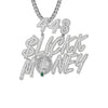 Custom 448 Slick Money Simulated Diamond  Pendant With Chain