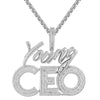Custom Young CEO Rich Baguette Simulated Diamond With Chain